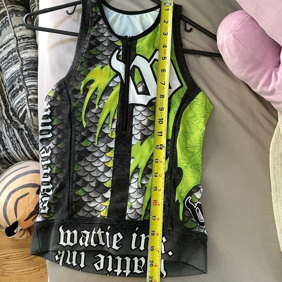 Worn Once Wattie Ink Tri Top Women's Small Half Zip Triathlon Dragon Sleeveless - Picture 10 of 11